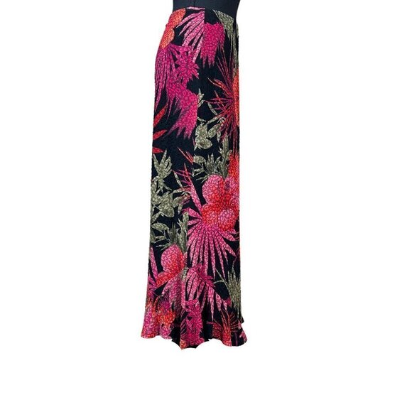 West End New Tropical Floral Stretch Elastic Waist Pull On Maxi Skirt Size S - Picture 4 of 11